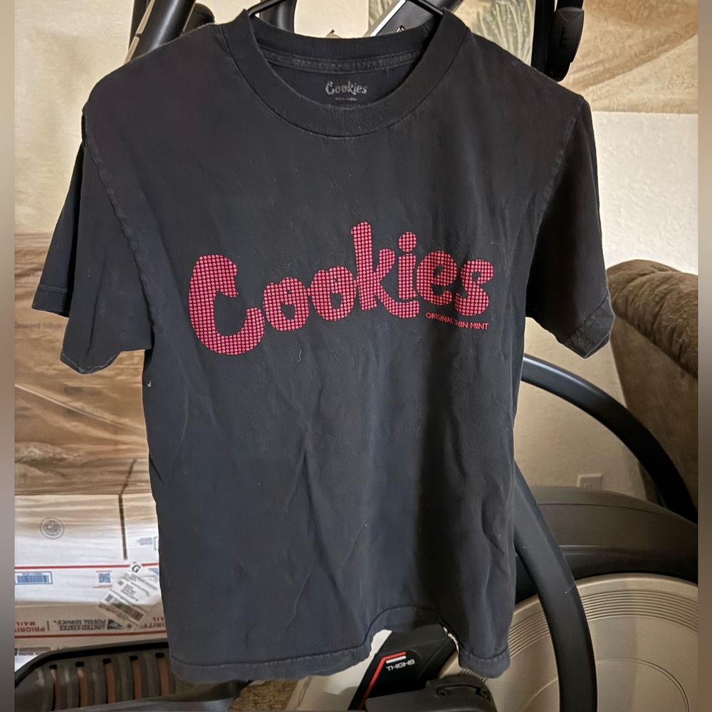 Cookies Men's Adult Small Black and Red Logo T-Shirt